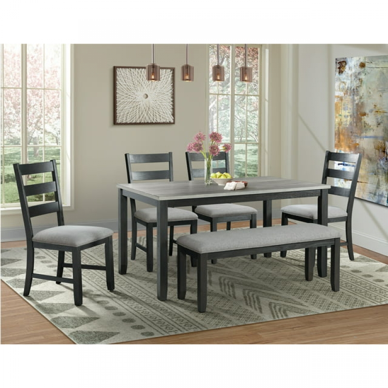 ihocon: Picket House Furnishings Kona Gray 6PC Dining Set餐桌+餐椅