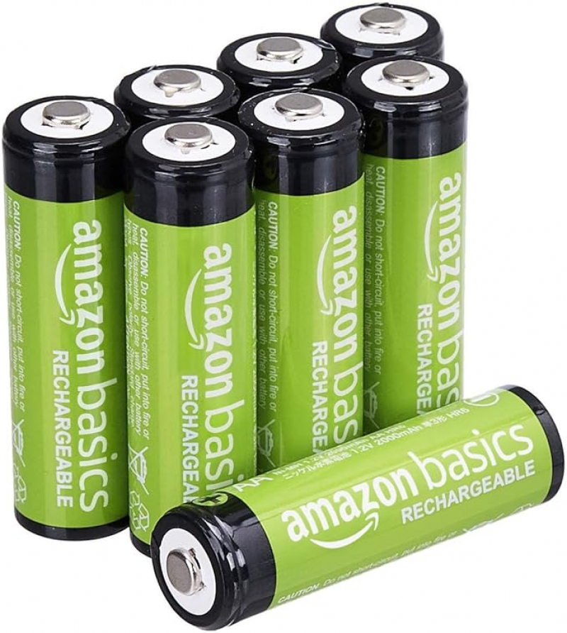 ihocon: Amazon Basics 8-Pack Rechargeable AA NiMH Batteries, 2000 mAh, Recharge up to 1000x Times, Pre-Charged   充電電池