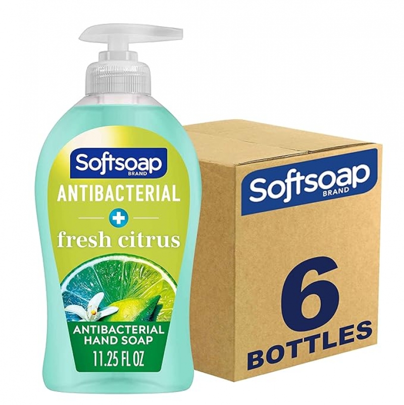 ihocon: Softsoap Antibacterial Liquid Hand Soap, Fresh Citrus Scent Hand Soap 抗菌洗手液皂 11.25 Ounce, 6瓶