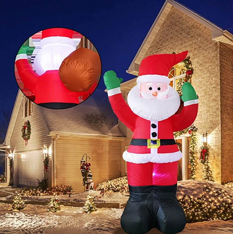 ihocon: KOLODOGO 6Ft Christmas Inflatable Santa Claus LED 6呎充氣聖誕老人