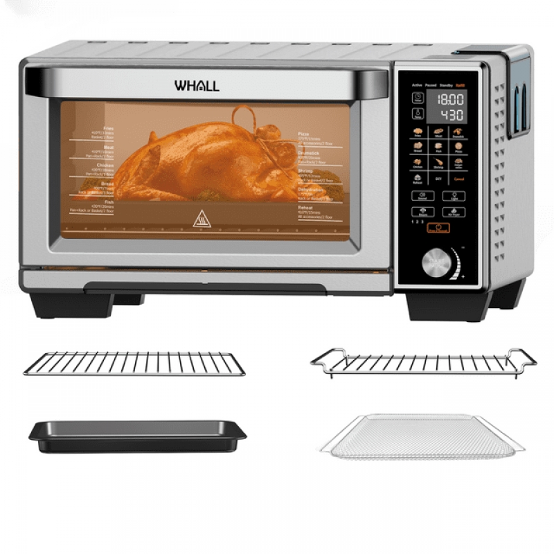 ihocon: WHALL Air Fryer Toaster Oven - 30QT Convection Oven, 11-in-1 Steam Oven, Touchscreen, 4 Accessories 氣炸烤箱 