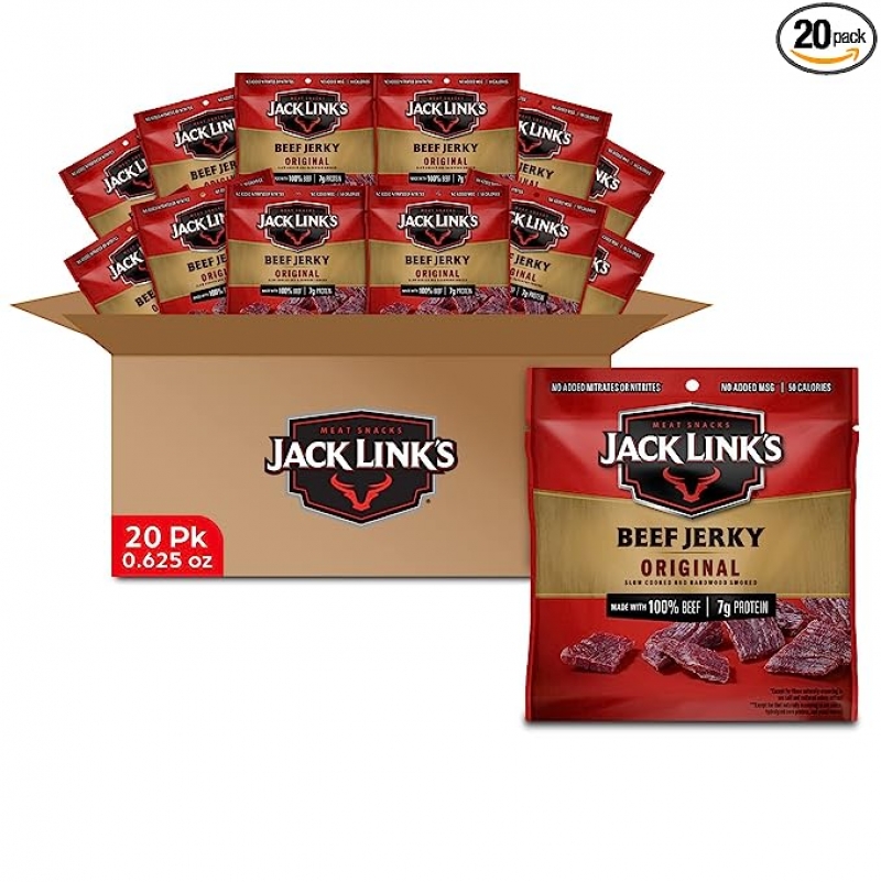 ihocon: Jack Link's Beef Jerky, Original, Multipack Bags 牛肉乾 0.625 oz, 20包