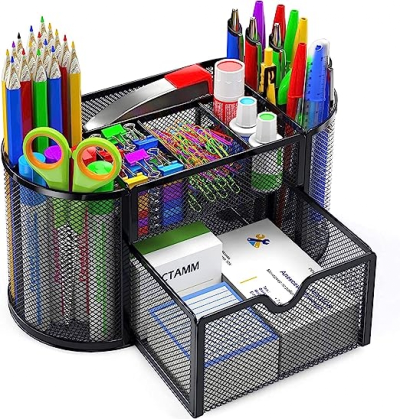 ihocon: Pipishell Desk Organizer Mesh Desktop Office Supplies 文具收納盒