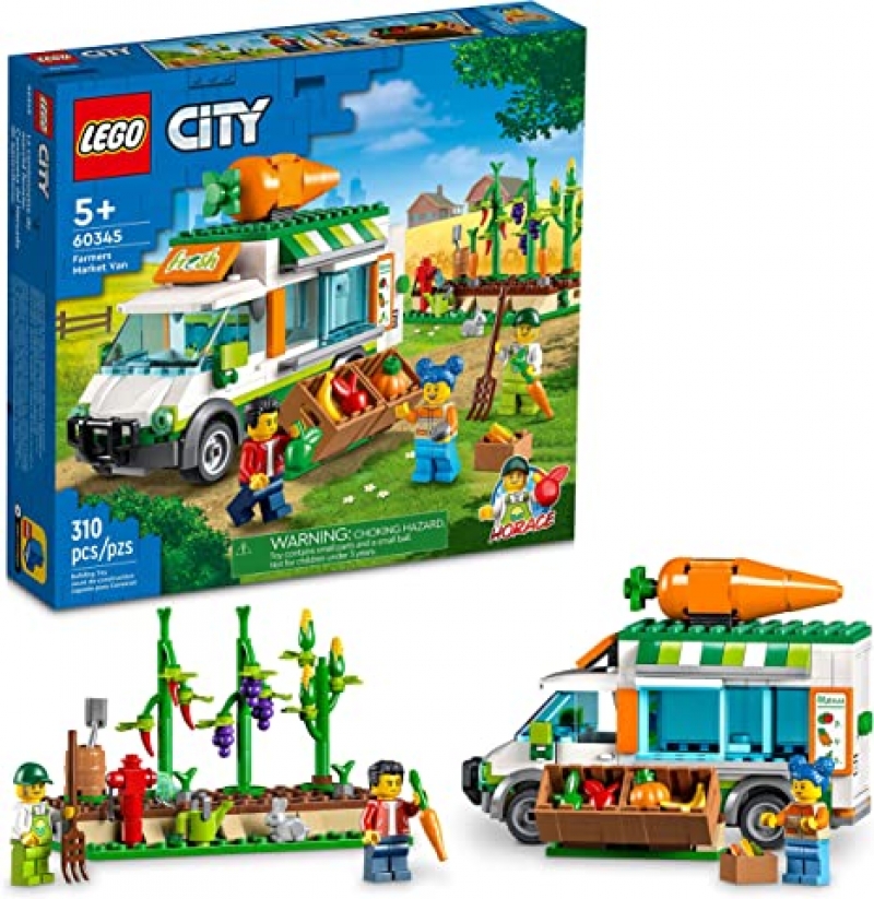 ihocon: 樂高積木LEGO City Farmers Market Van 60345 Building Toy Set(310 Pieces) 農夫市場貨車