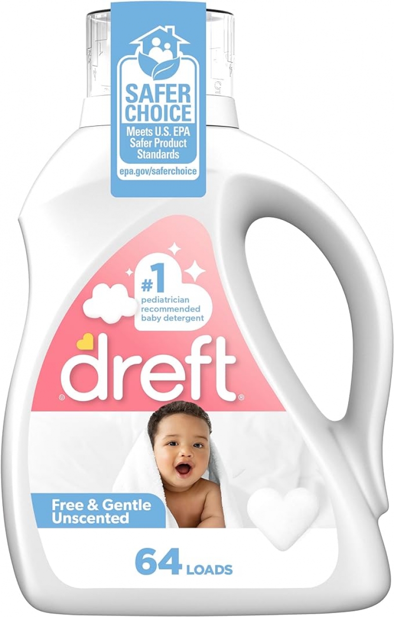 ihocon: Dreft Liquid Laundry Baby Detergent Unscented 婴儿洗衣精 92 fl oz (64 loads)