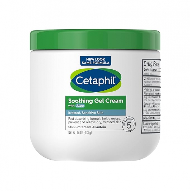 ihocon: Cetaphil Soothing Gel-Cream with Aloe Instantly Soothes and Hydrates Sensitive Skin, Fragrance and Paraben Free 蘆薈舒緩霜 16 oz 