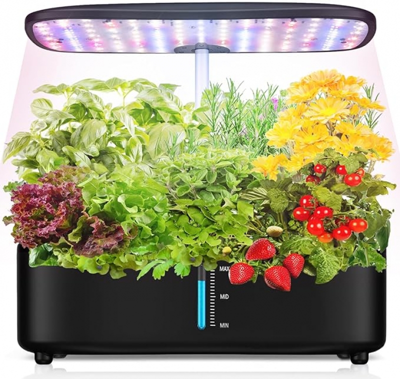 ihocon: Fulsren 12-Pod Hydroponic Indoor Garden System with LED Grow Lights室內植物生長機