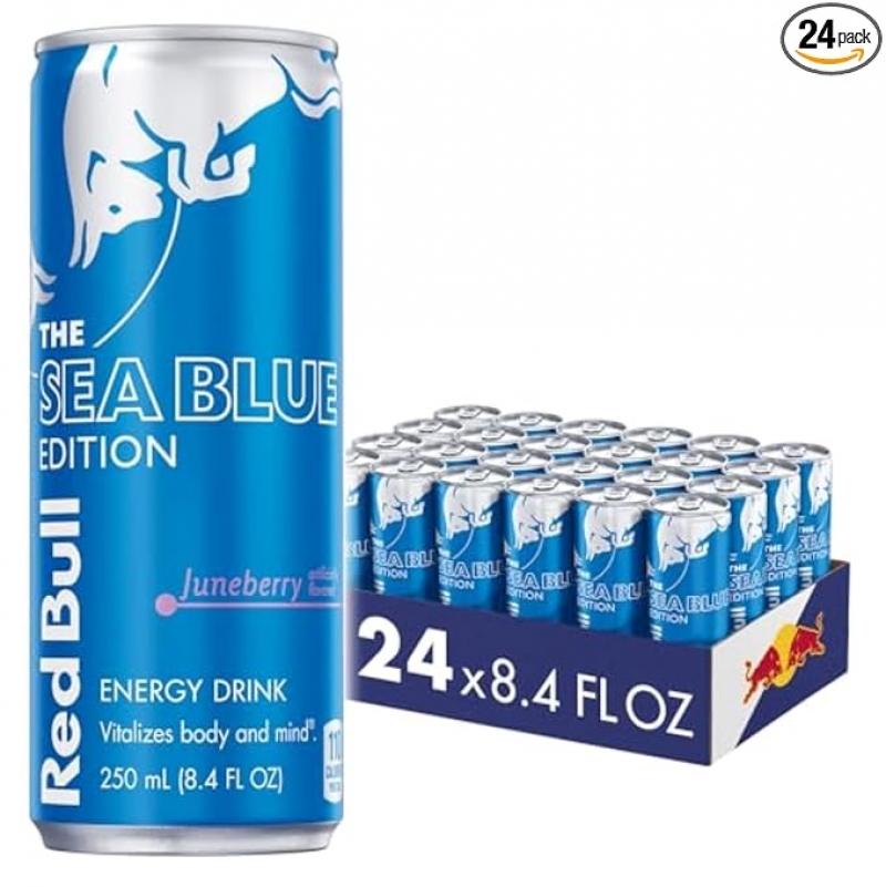 ihocon: Red Bull Sea Blue Edition Juneberry Energy Drink  能量飲料 8.4 Fl Oz, 24罐