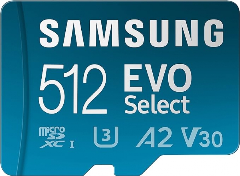 ihocon: SAMSUNG EVO Select Micro SD-Memory-Card + Adapter, 512GB microSDXC 130MB/s Full HD & 4K UHD 記憶卡(含SD轉換卡) 