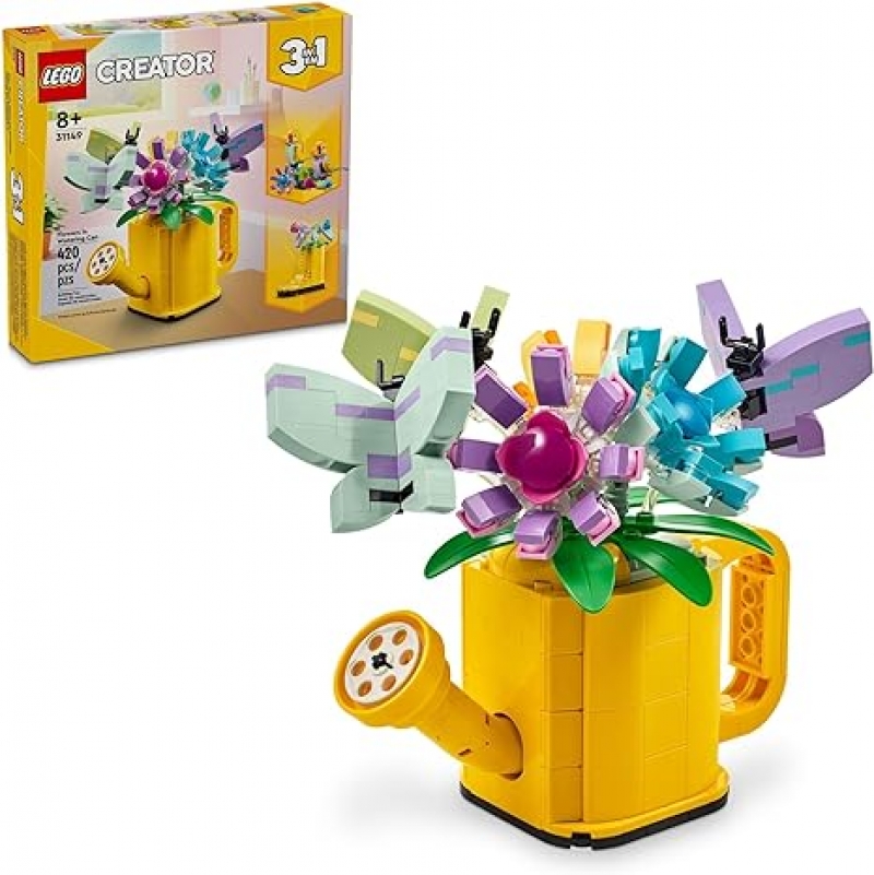 ihocon: 樂高積木LEGO Creator 3 in 1 Flowers in Watering Can Building Toy, 31149 (420 pieces)