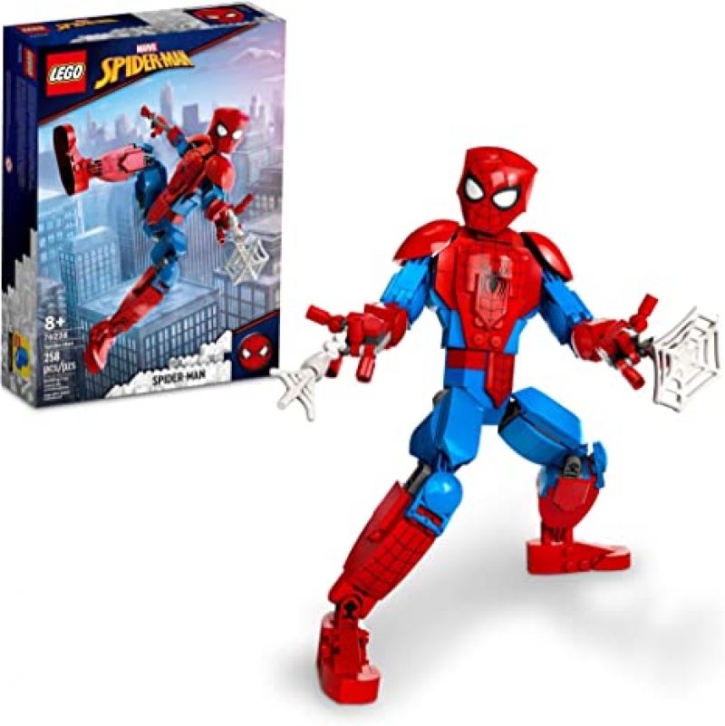 ihocon: 樂高積木 LEGO Marvel Spider-Man Figure, Fully Articulated Action Toy, 76226 Super Hero Movie Set with Web Elements(258 pieces)
