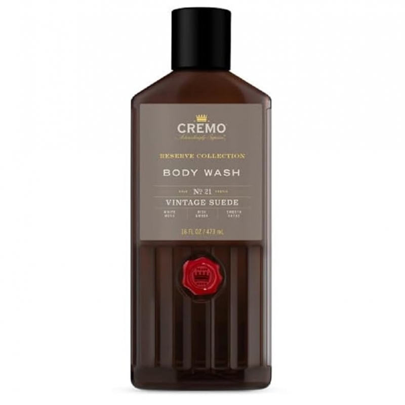 ihocon: Cremo Rich-Lathering Vintage Suede Body Wash for Men, A Vintage Suede with Notes of White Moss and Rich Amber 男士沐浴乳 16 Fl Oz