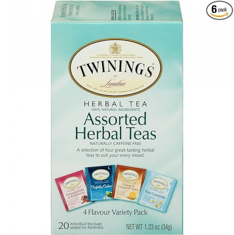 ihocon: Twinings Assorted Herbal Tea Bags 綜合口味茶包 20包, 6盒