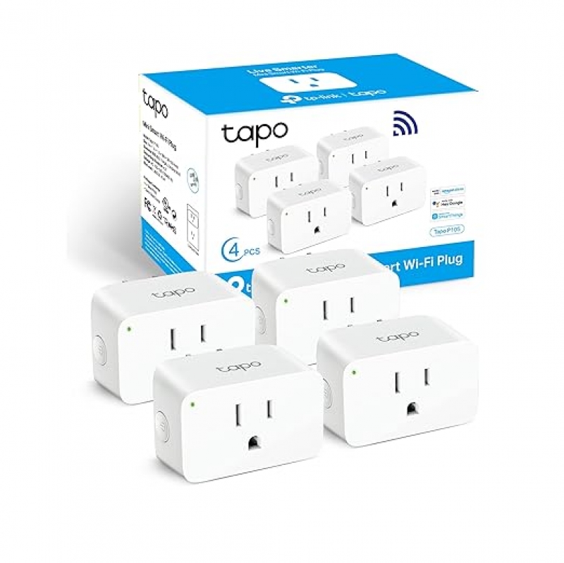 ihocon: [不在家也能開關電器] TP-Link Tapo Smart Plug Mini 15A, 迷你智慧插座4個