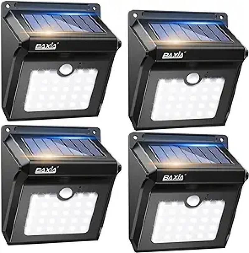 ihocon: BAXIA TECHNOLOGY Solar Outdoor Lights Wireless Security Motion Sensor 太阳能动作感应庭园灯4盏