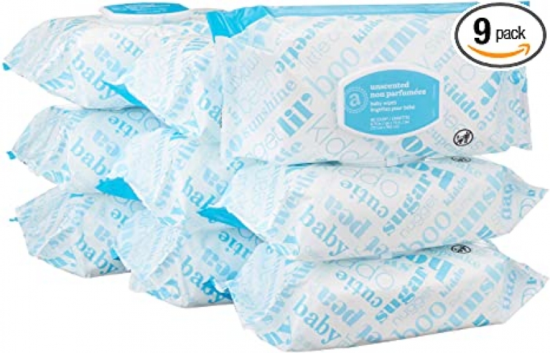 ihocon: [Amazon自家品牌] Amazon Elements Baby Wipes, Unscented,White 720 Count, Flip-Top Packs   嬰兒濕巾