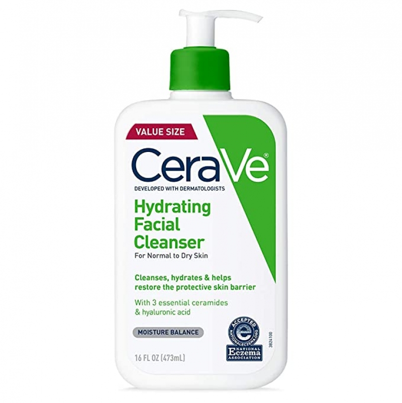ihocon: CeraVe Hydrating Facial Cleanser, Fragrance Free Paraben Free | 16 Fluid Ounce  保濕洗面乳