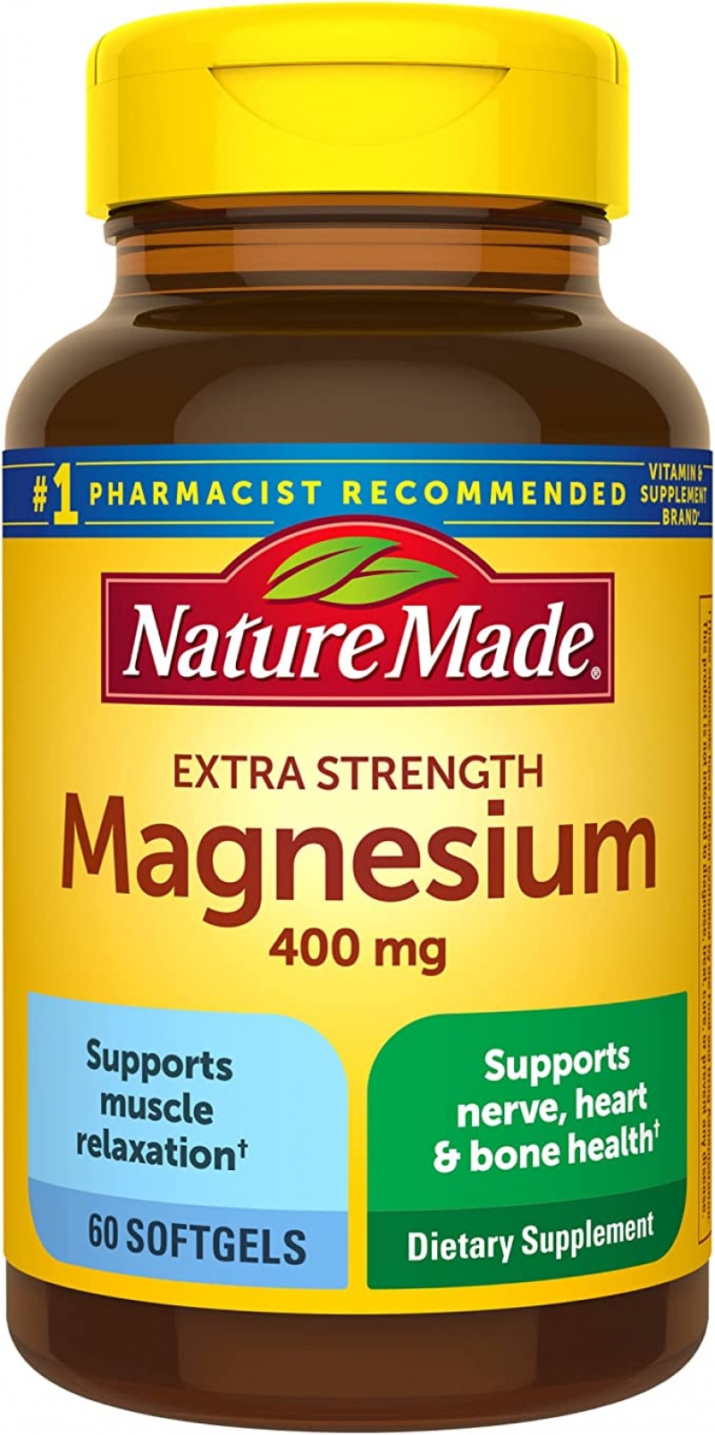 ihocon: Nature Made Extra Strength Magnesium Oxide 400 mg, Dietary Supplement for Muscle Support, 60 Softgels 氧化鎂(鎂錠)