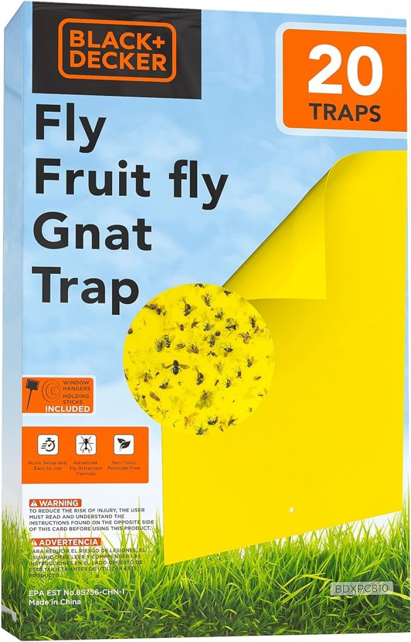 ihocon: BLACK+DECKER Fruit Fly Trap-雙面黃色黏蟲紙 20張
